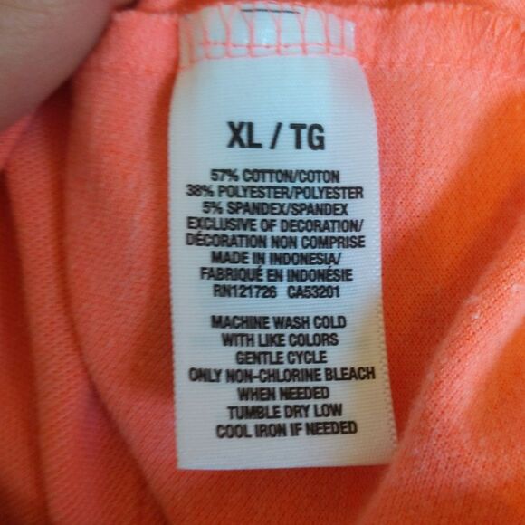 Aeropostale womens' A87 pique polo shirt, short sleeve, coral orange/pink XL - Picture 8 of 10